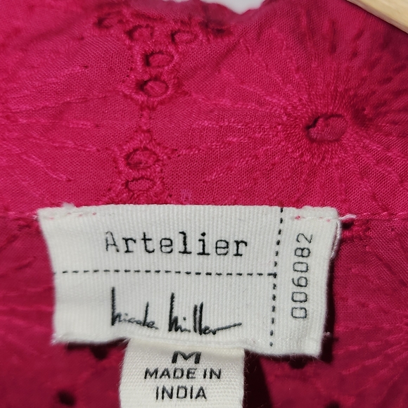 Talbots Vibrant Red Eyelet Blouse - Picture 3 of 6